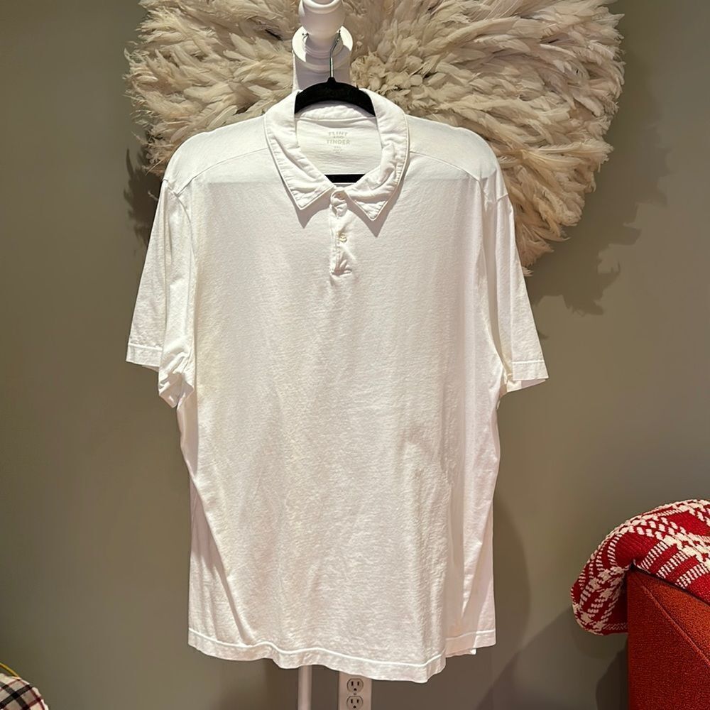 Flint and tinder cotton polo in white